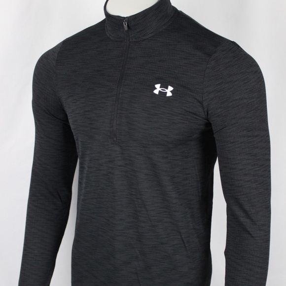 Under Armour Men's UA Seamless 1/2 Zip Long Sleeve Top S Small Black - Picture 1 of 2